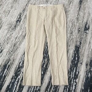 Joseph Abboud Pants Mens 38x30 Beige Linen Blend Flat Front Preppy‎ Casual